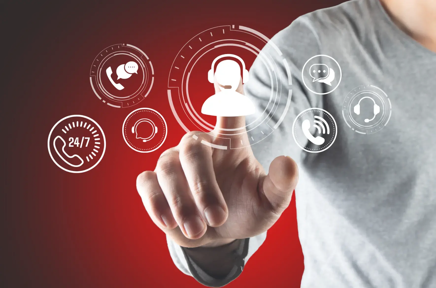 man choosing contact center outsourcing