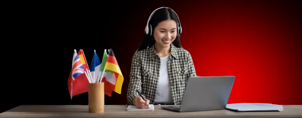 A smiling multilingual customer support service provider