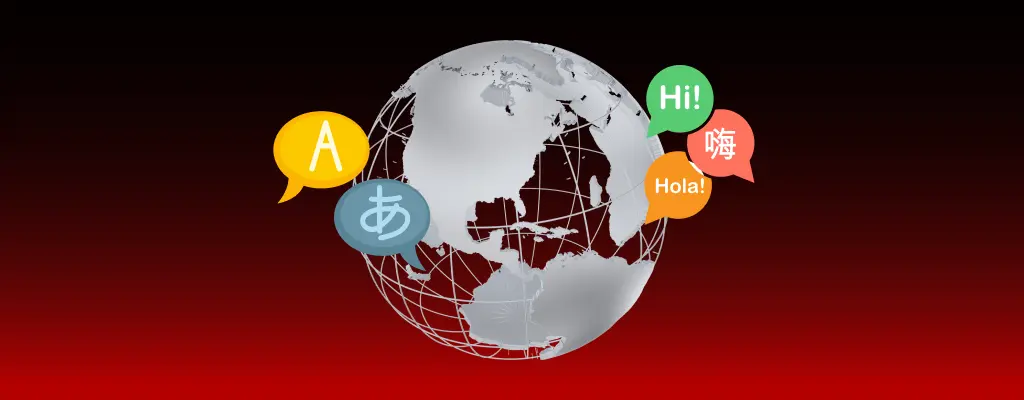A web of different languages showing the importance of multilingual customer care in achieving global business success