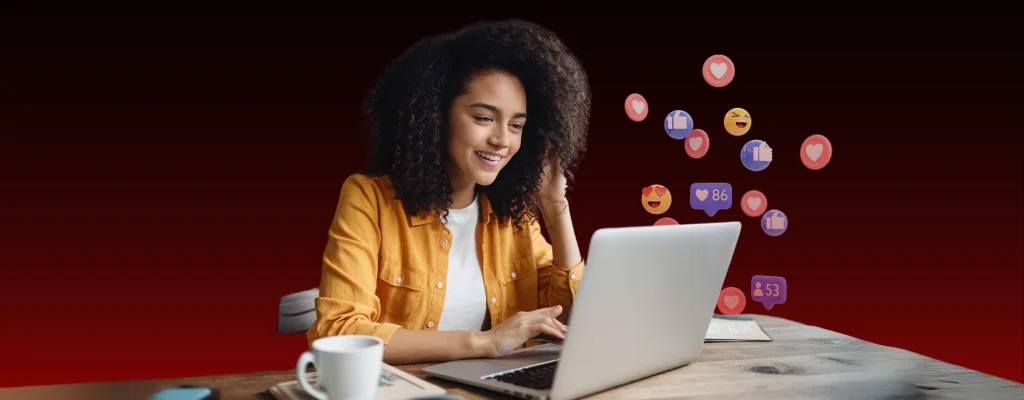 A smiling social media user