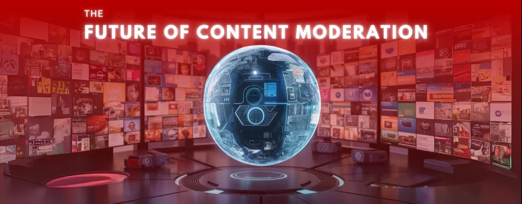 A webspace of different social media content showing the future of content moderation