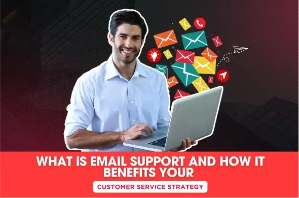 A man holding laptop showing what is email support and its benefits for businesses